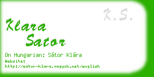 klara sator business card
