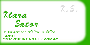 klara sator business card